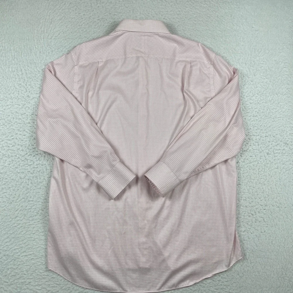 Charles Tyrwhitt Dress Shirt Mens 18/35‎ Pink Micro Check Non Iron Classic Fit